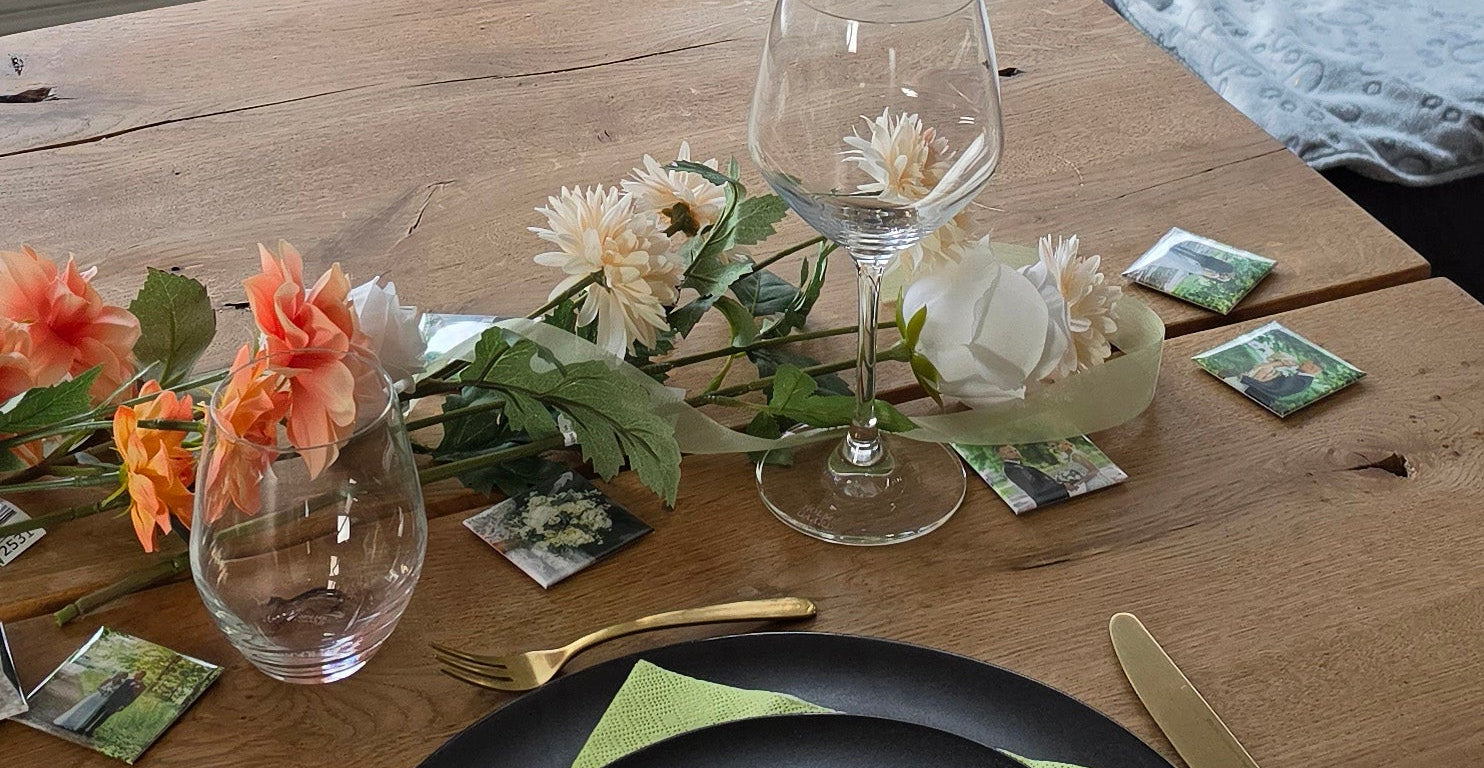 Personlige Fotomagneter til Fest – Bordpynt og Gæstegave med egne Billeder